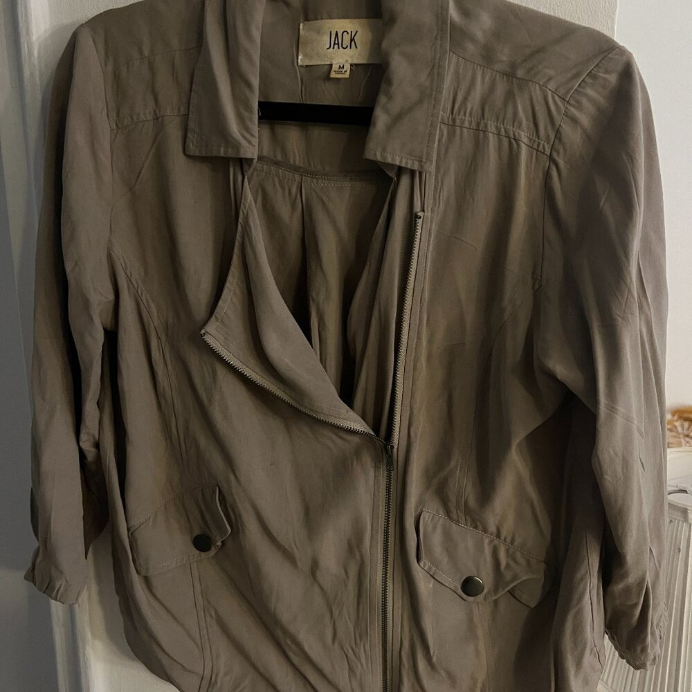 100% Viscose Jack tan mini moto jacket